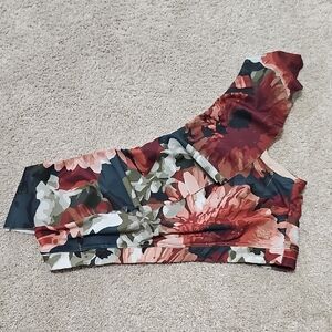 Floral One-Shoulder Bikini Top